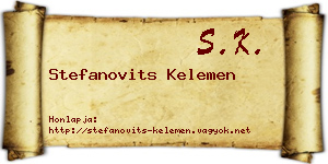 Stefanovits Kelemen névjegykártya